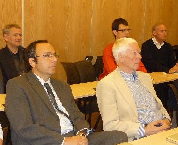 Front row (l.t.r.). Ioannidis, Tyugu; back row (l.t.r.) Droste, participant from other section, Mario J. Pereze-Jimenz 